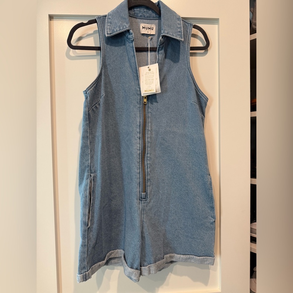 Mumu Blue Denim Sleeveless Dress